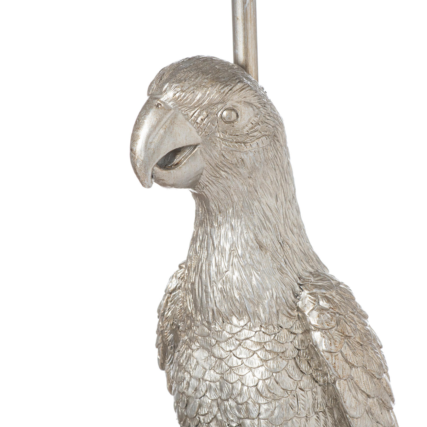 Percy The Parrot Silver Table Lamp With Grey Velvet Shade - Image 2