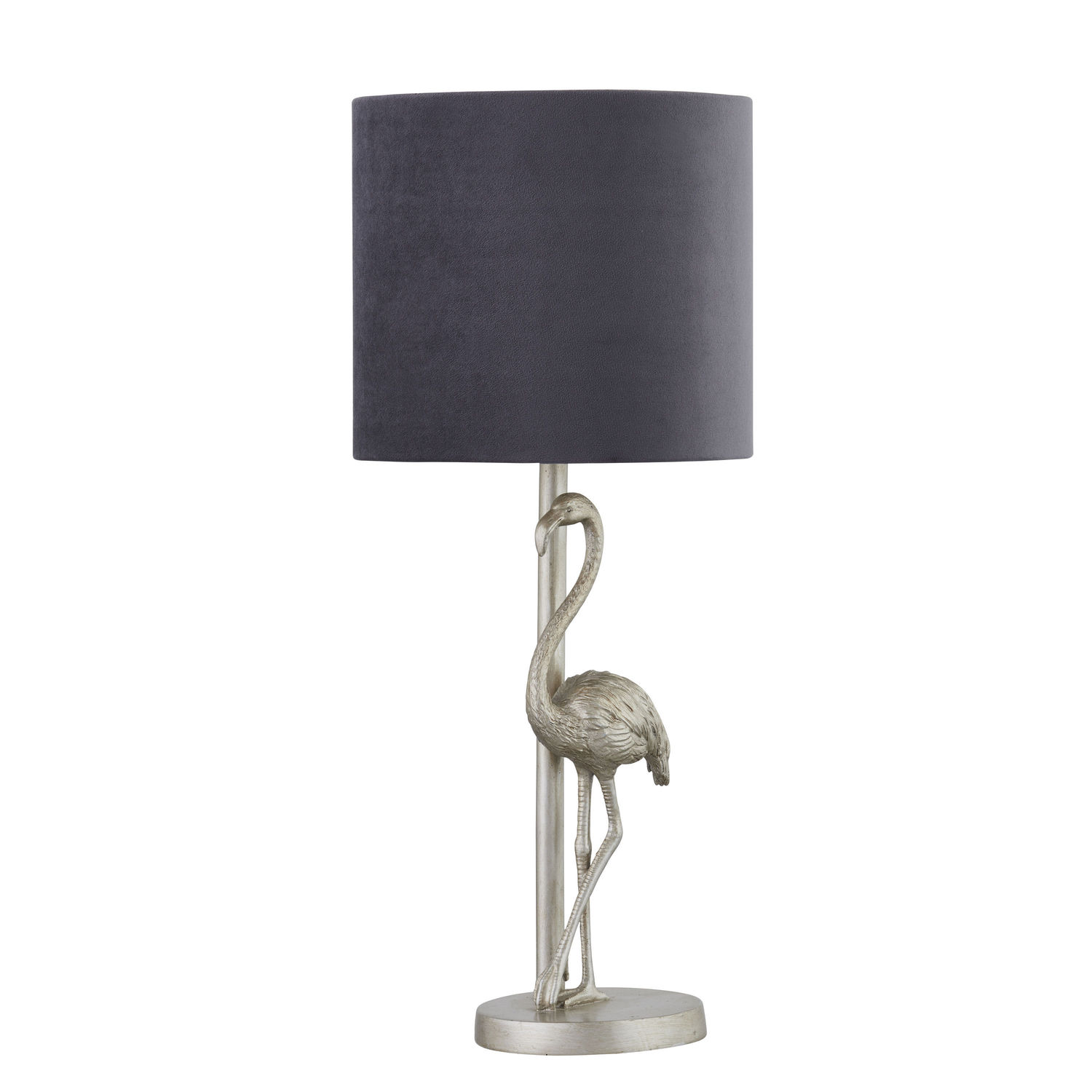 Flamingo Silver Lamp With Grey Shade - Image 1