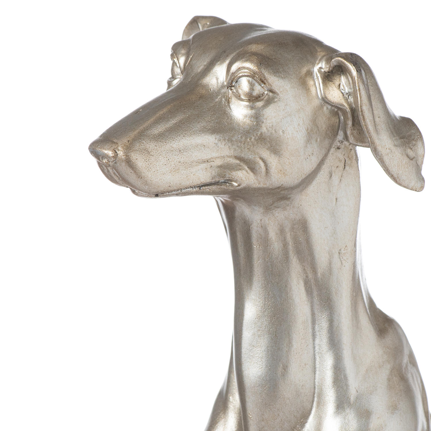 William The Whippet Silver Table Lamp With Grey Velvet Shade - Image 2