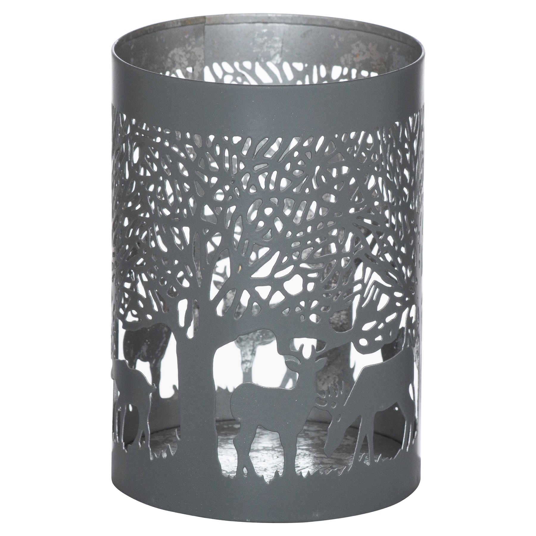 Medium Silver And Grey Glowray Stag In Forest Lantern - Image 1