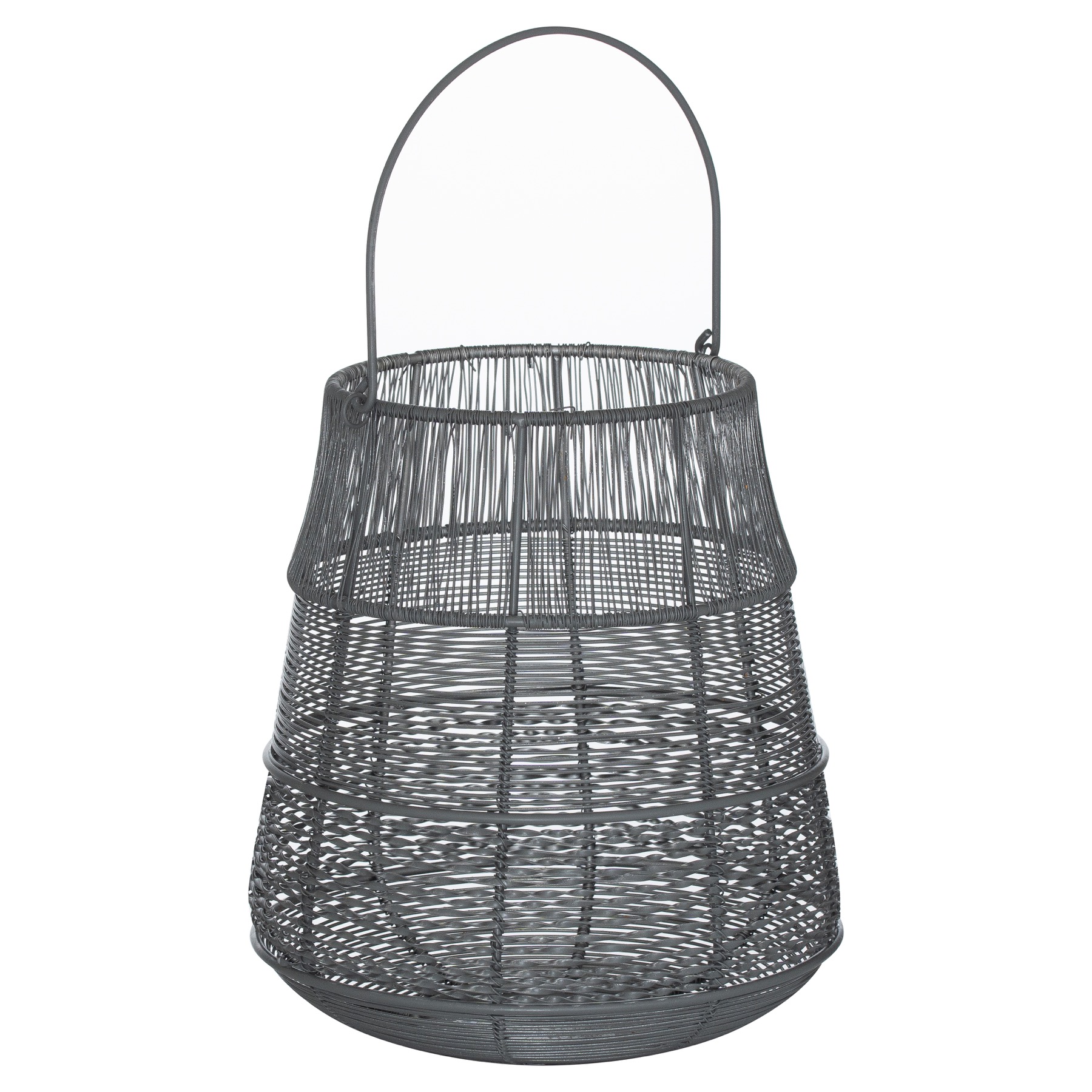 Medium Wire Silver And Grey Glowray Conical Lantern - Image 1