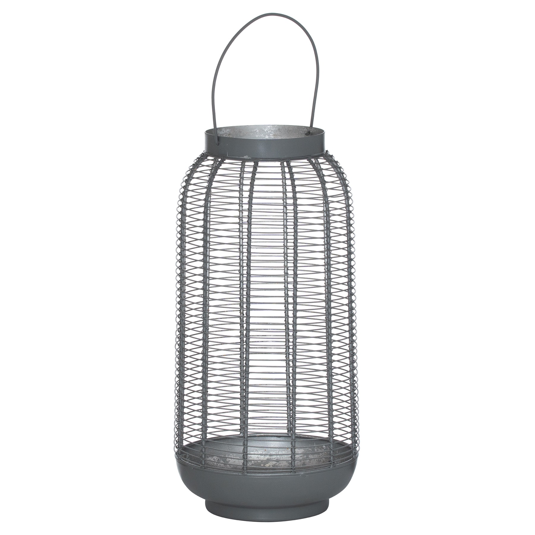 Large Silver And Grey Glowray Wire Lantern - Image 1