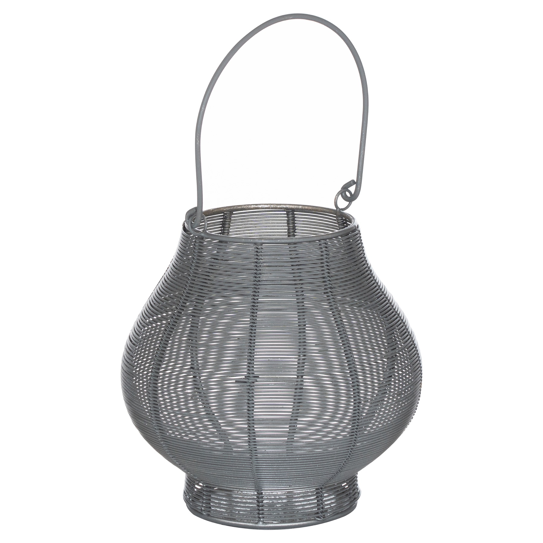 Medium Glowray Silver And Grey Bulbous Wire Lantern - Image 1