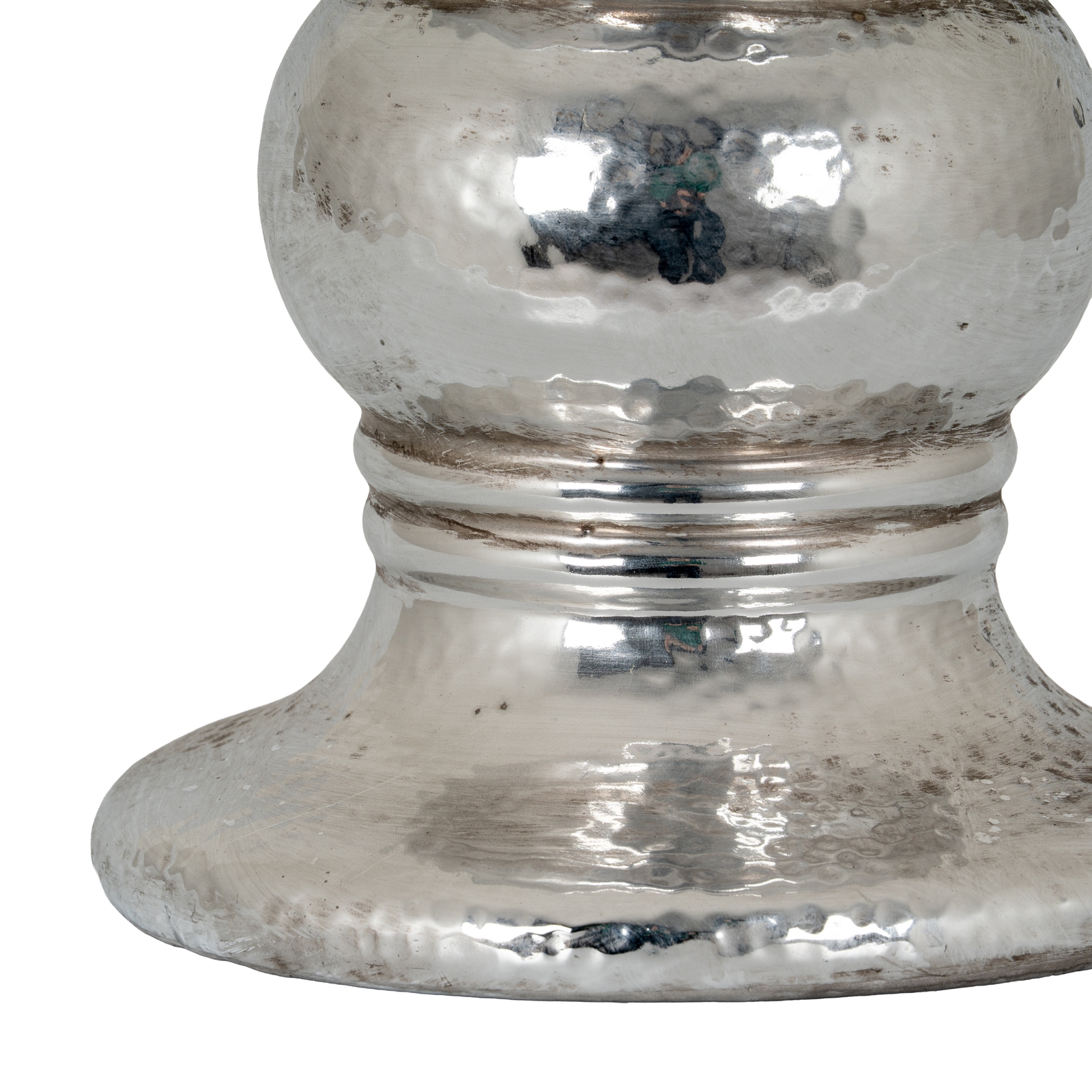 Silver Punch Faced Ceramic Candle Holder - Image 3