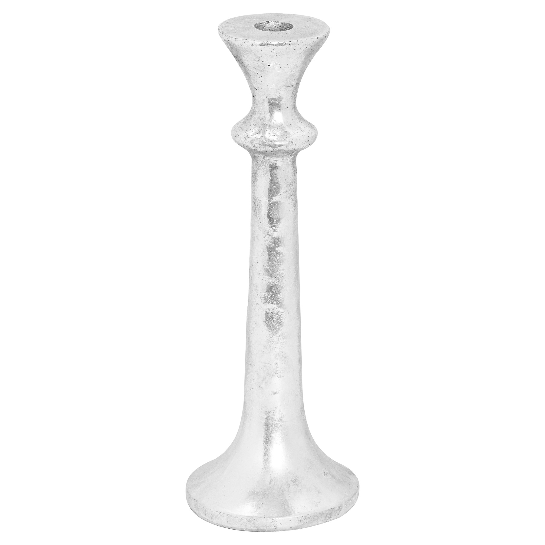 Silver Ceramic Collared Candle Holder - Image 1