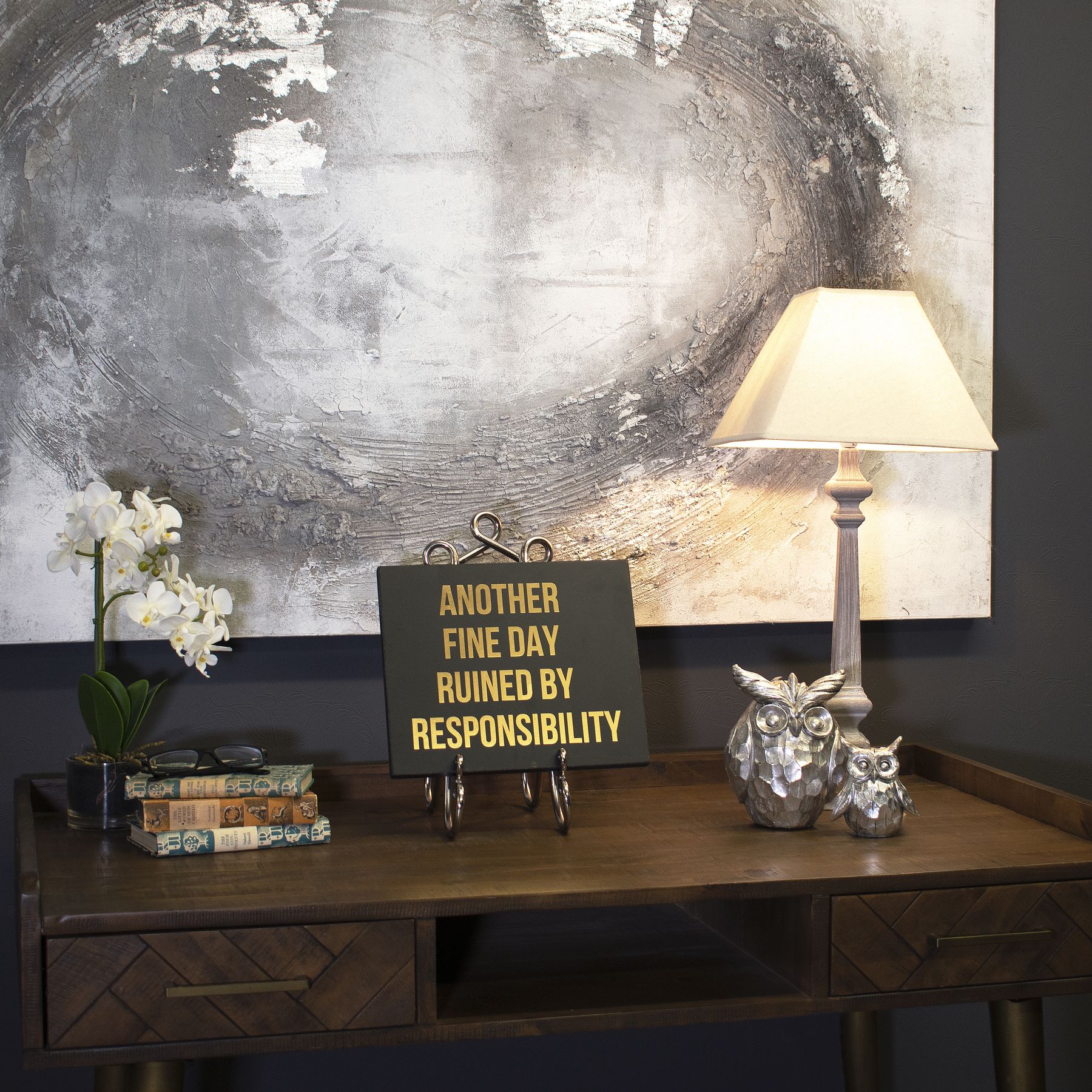 Olive The Silver Ceramic Owl - Image 3