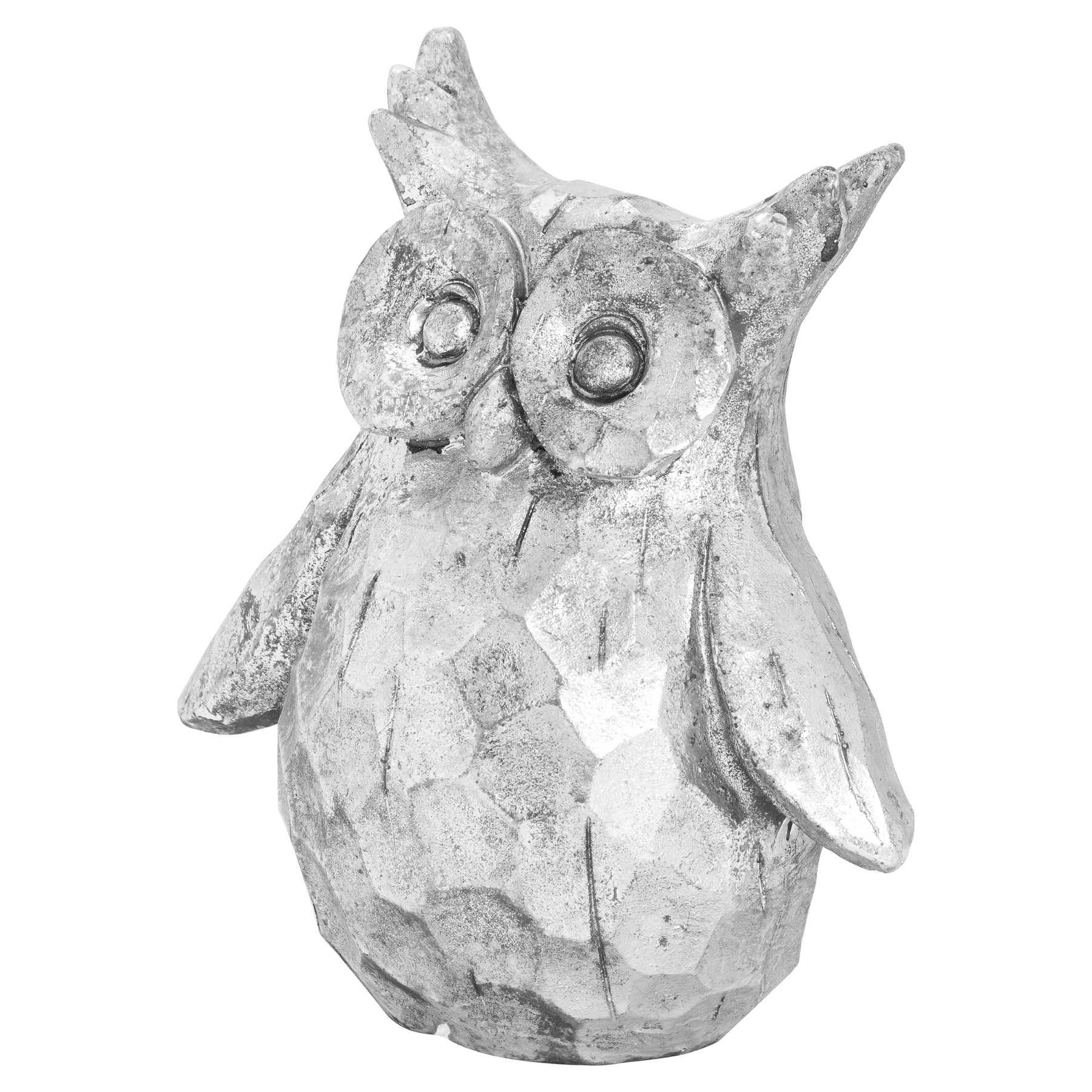 Olive The Silver Ceramic Owl - Image 1