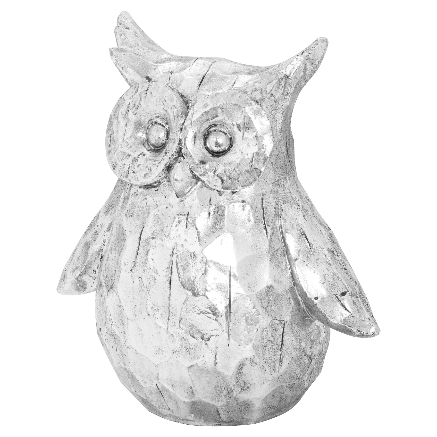 Olive The Large Silver Ceramic Owl - Image 1