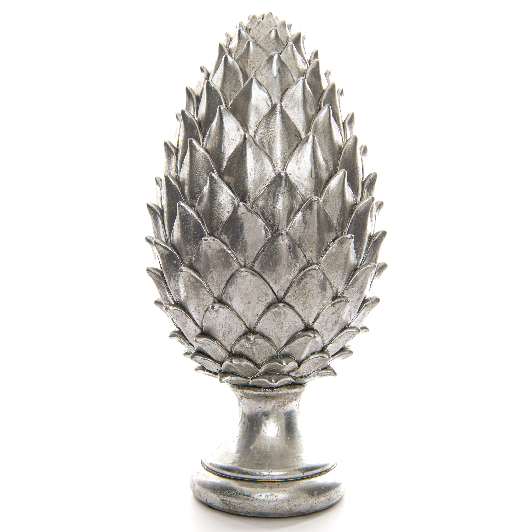 Tall Large Silver Pinecone Finial - Image 1