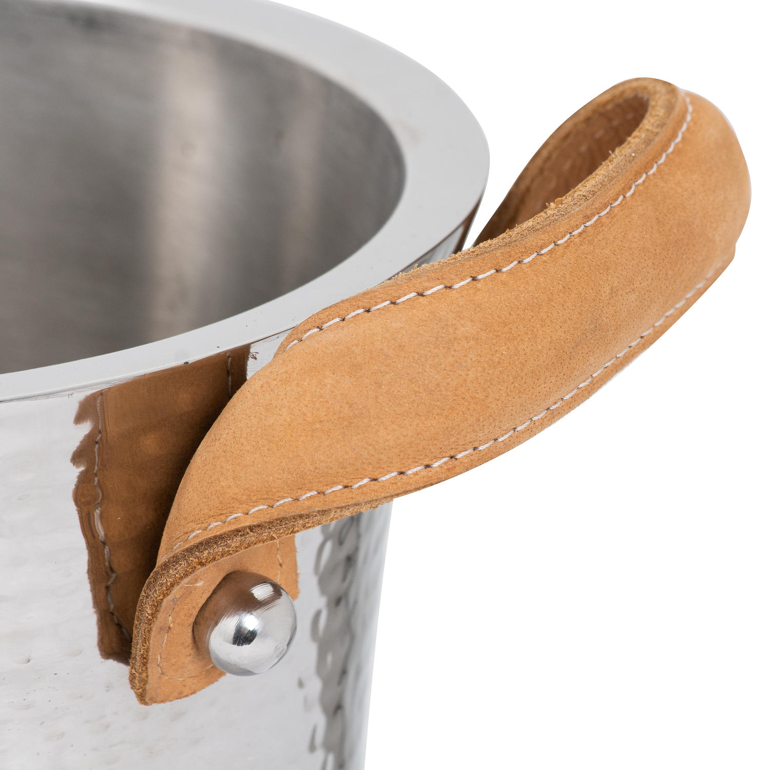 Leather Handled Ice Bucket Wholesale by Hill Interiors