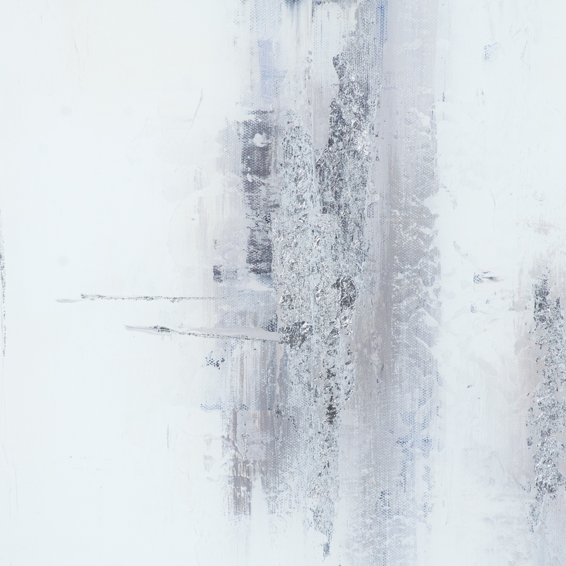 Hand Painted Black And White Soft Abstract Painting - Image 2