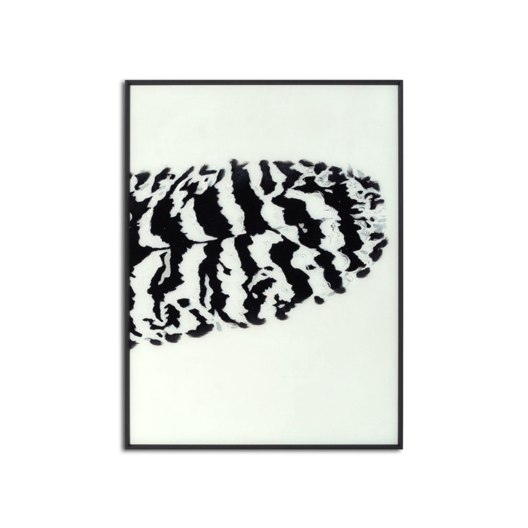 Black Striped Feather Over 3 Black Glass Frames - Image 4