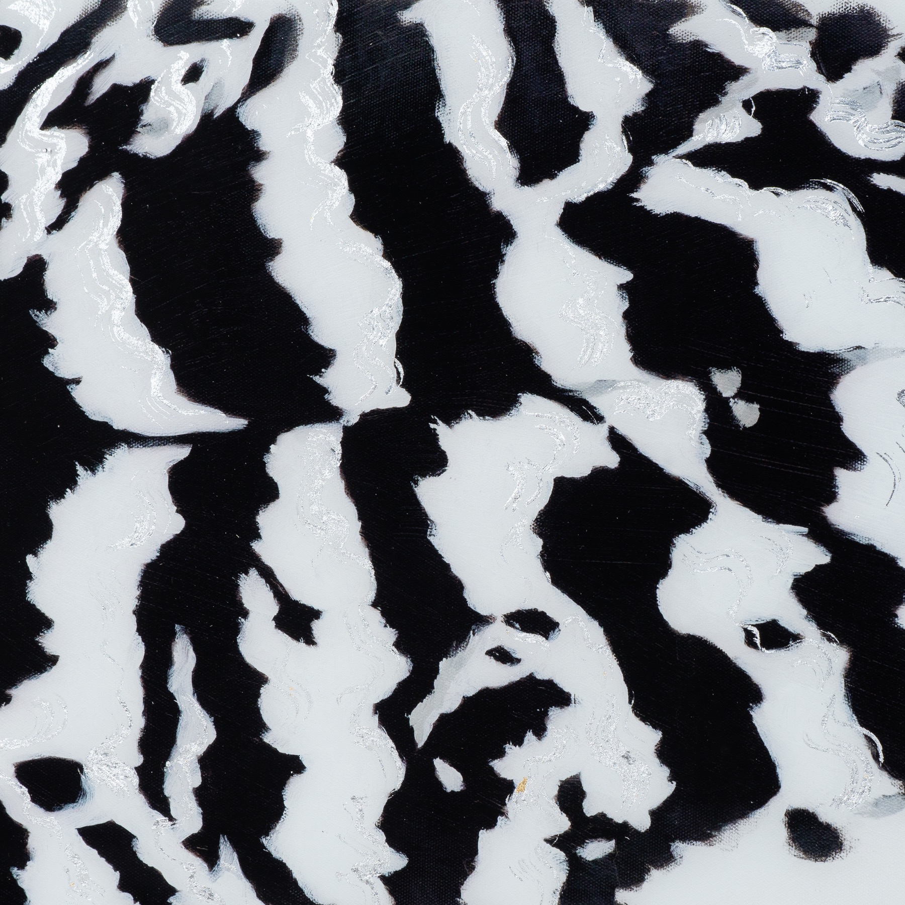 Black Striped Feather Over 3 Black Glass Frames - Image 5