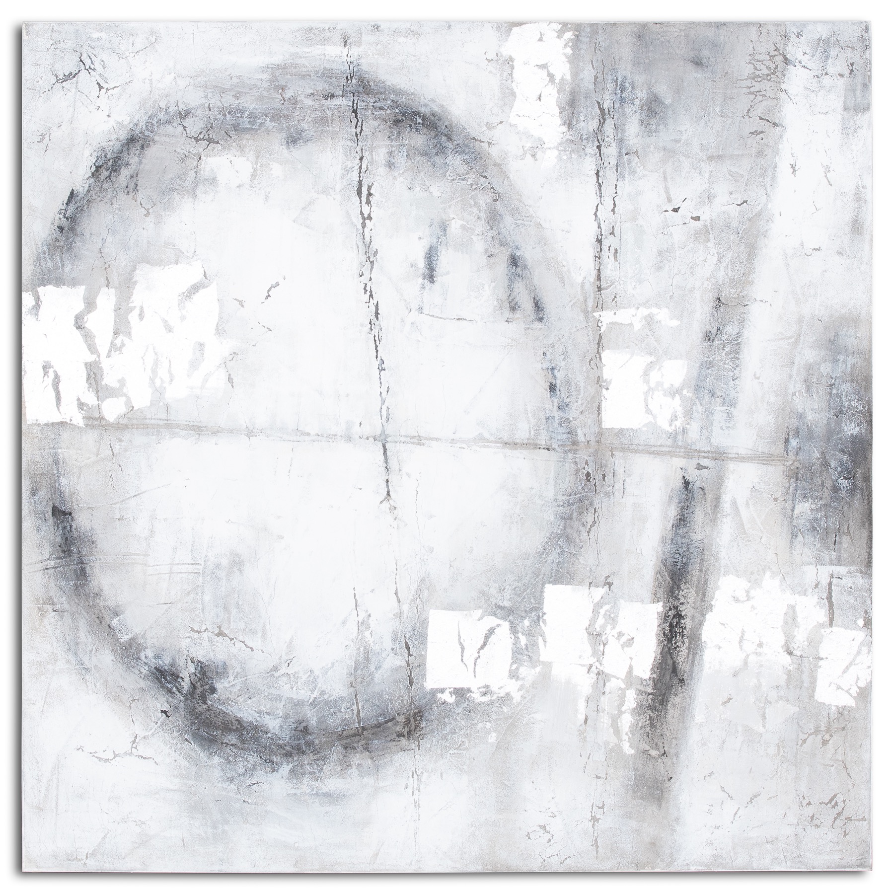 Capri Silver And Grey Hand Painted Canvas - Image 1