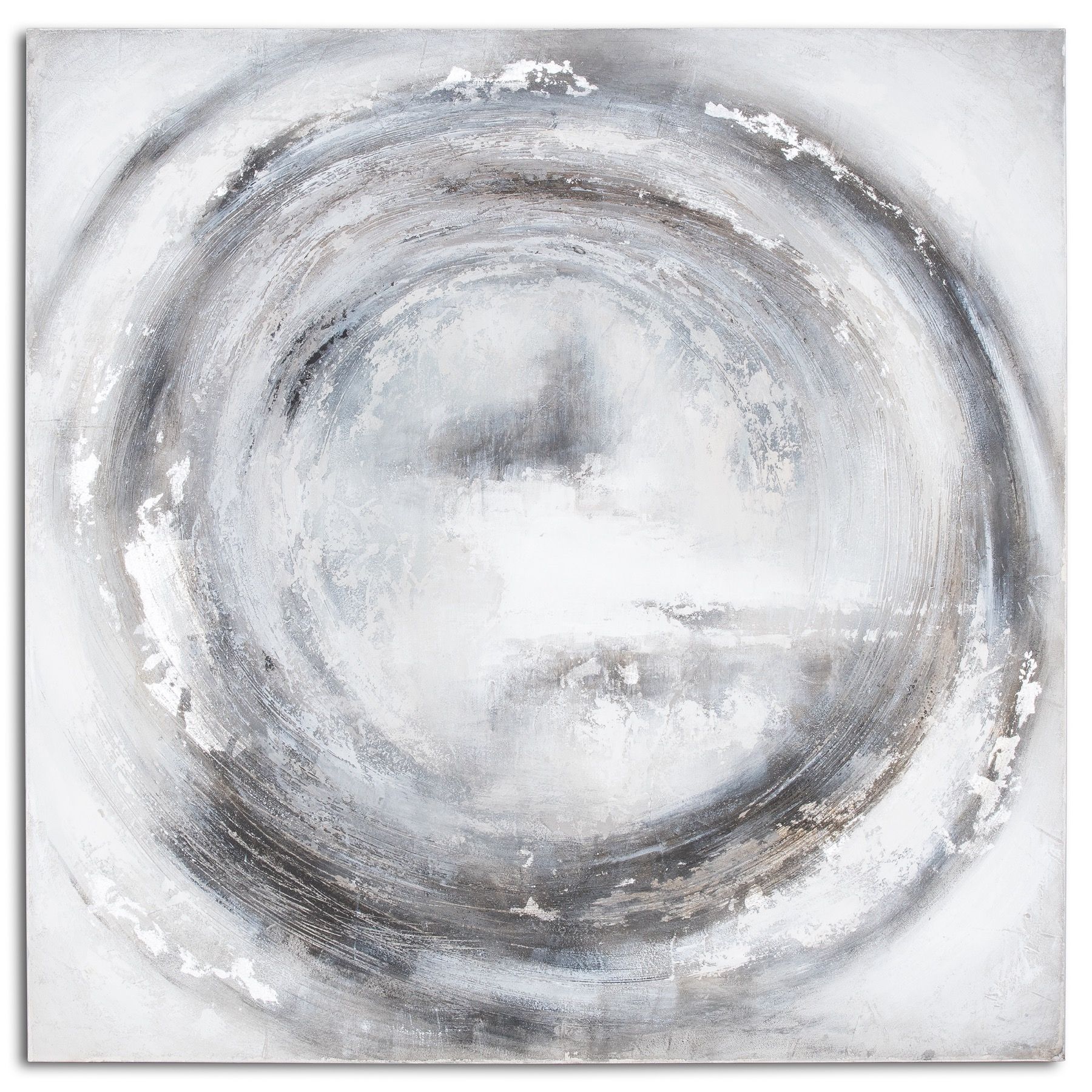 Orion Silver And Grey Hand Painted Canvas - Image 1