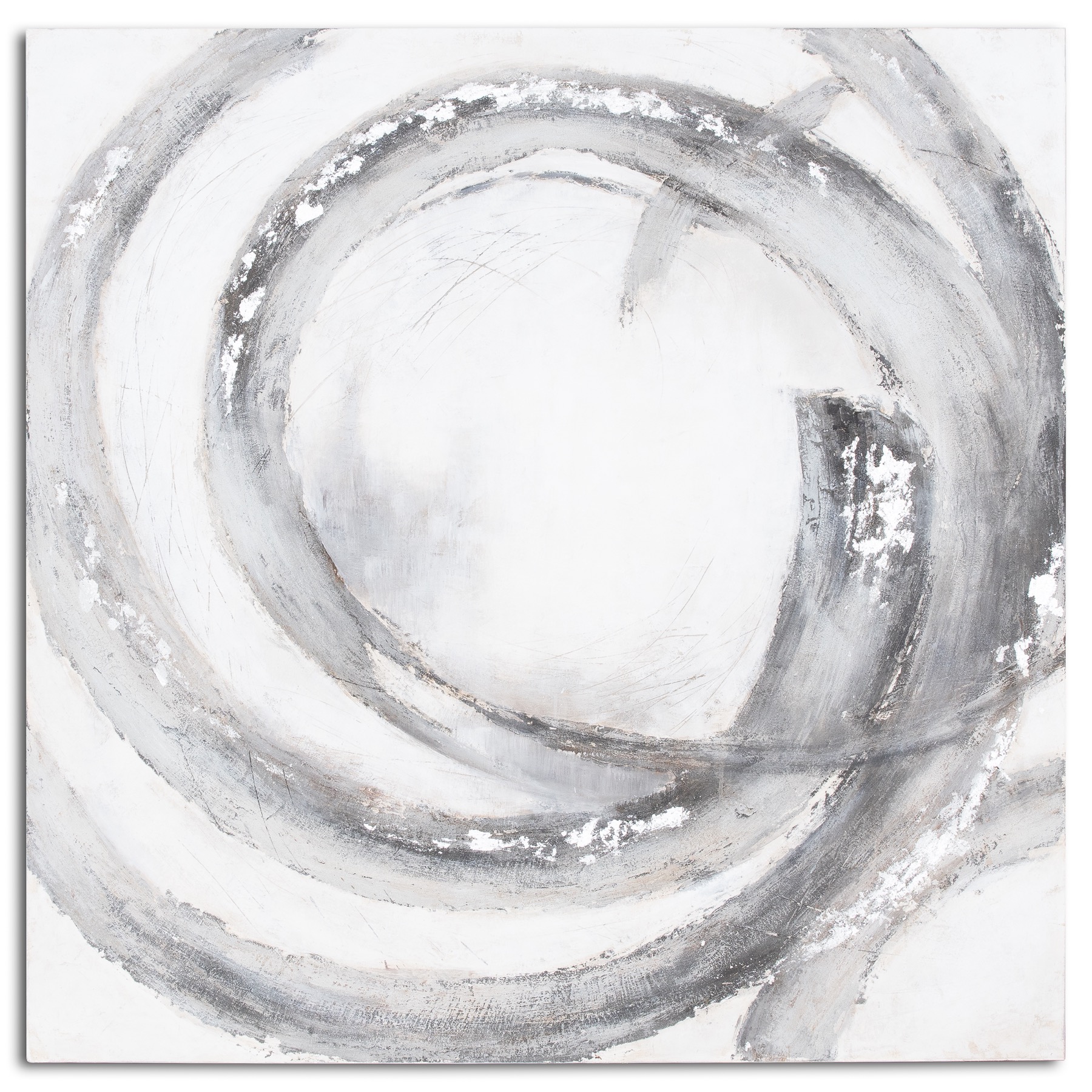 Galaxy Silver And Grey Hand Painted Canvas - Image 1