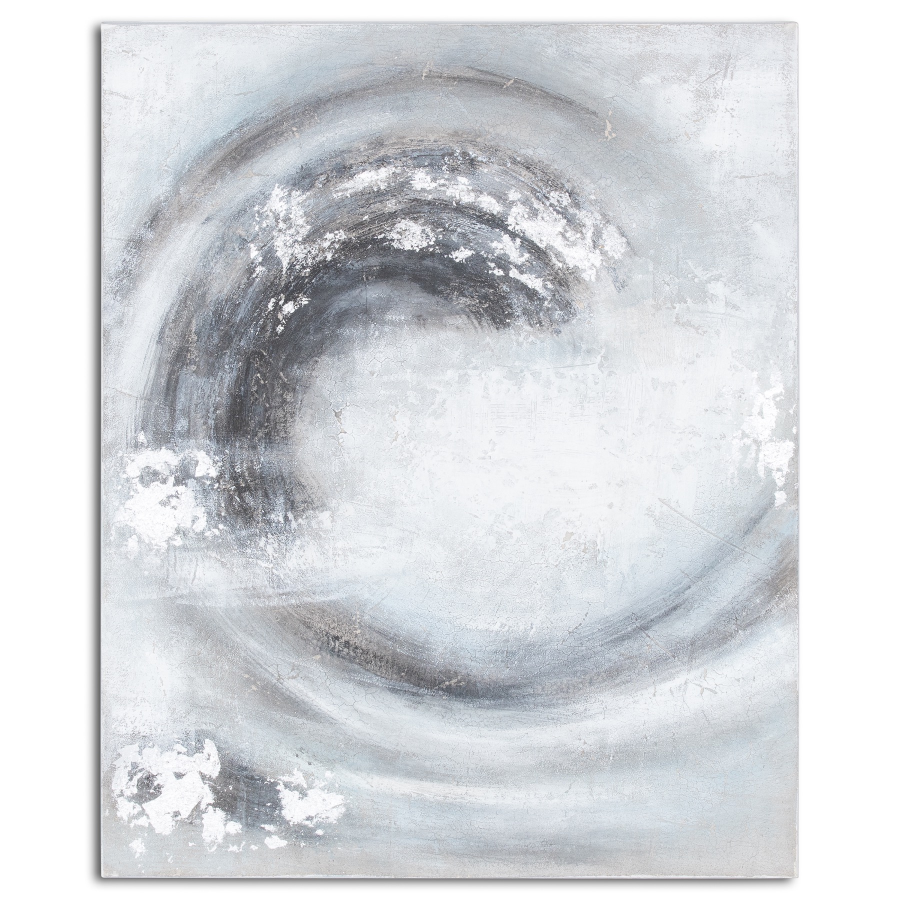 Sierra Silver And Grey Hand Painted Canvas - Image 1