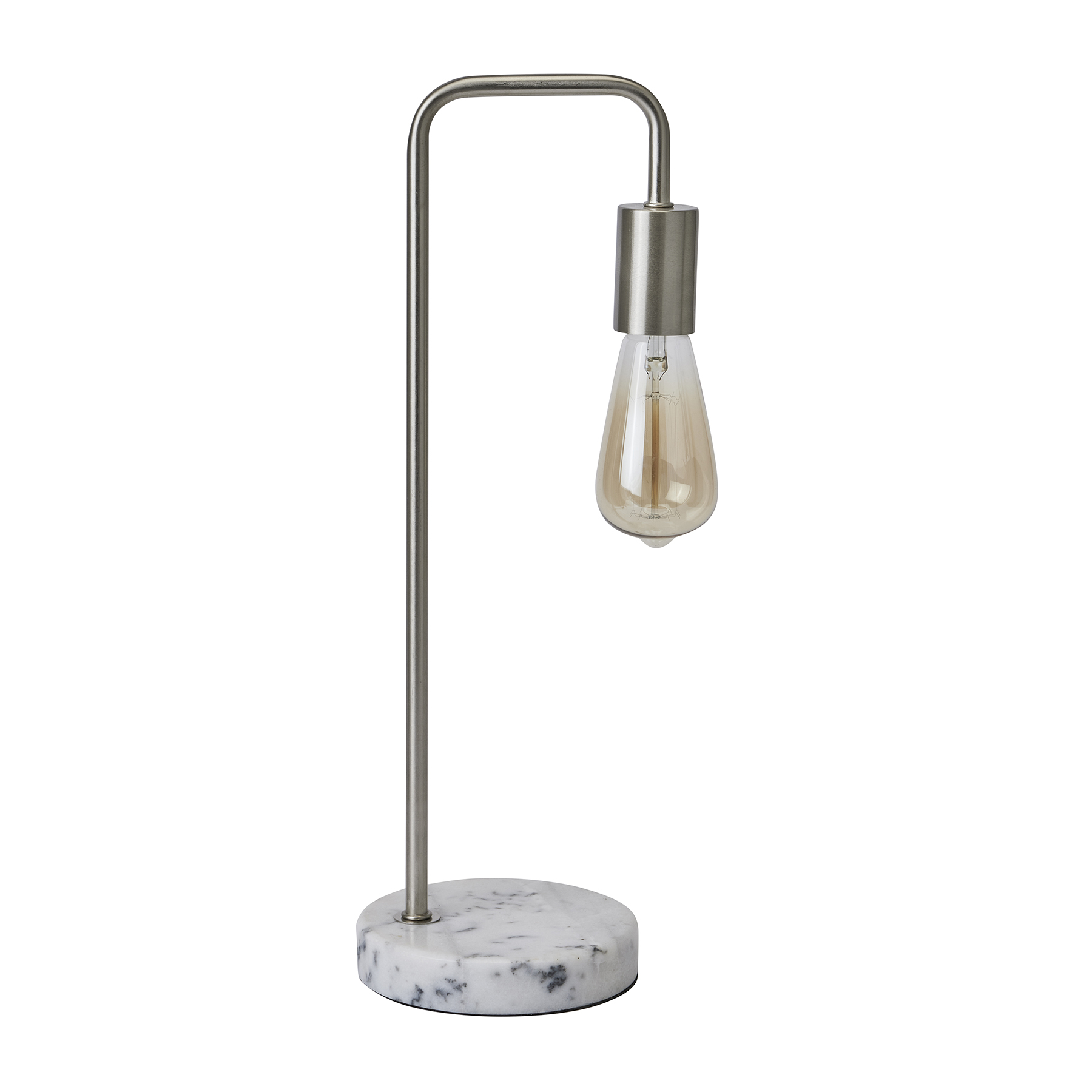 Marble And Silver Industrial Desk Lamp - Image 1