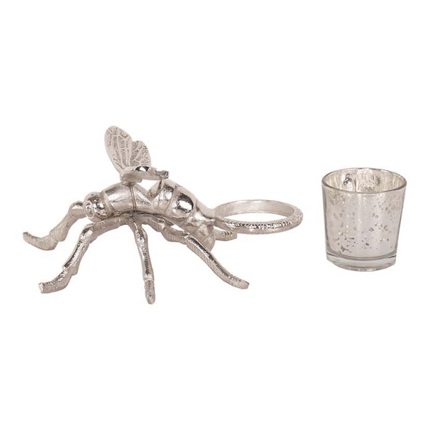 Silver Dragonfly Tealight Holder - Image 4