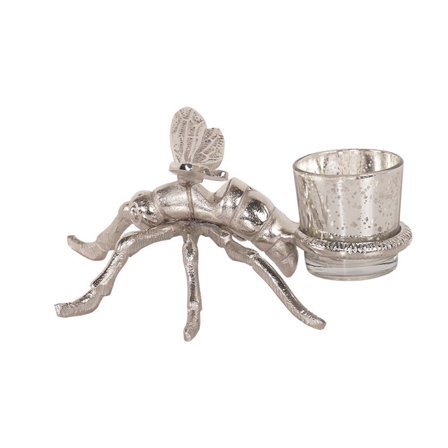 Silver Dragonfly Tealight Holder - Image 1