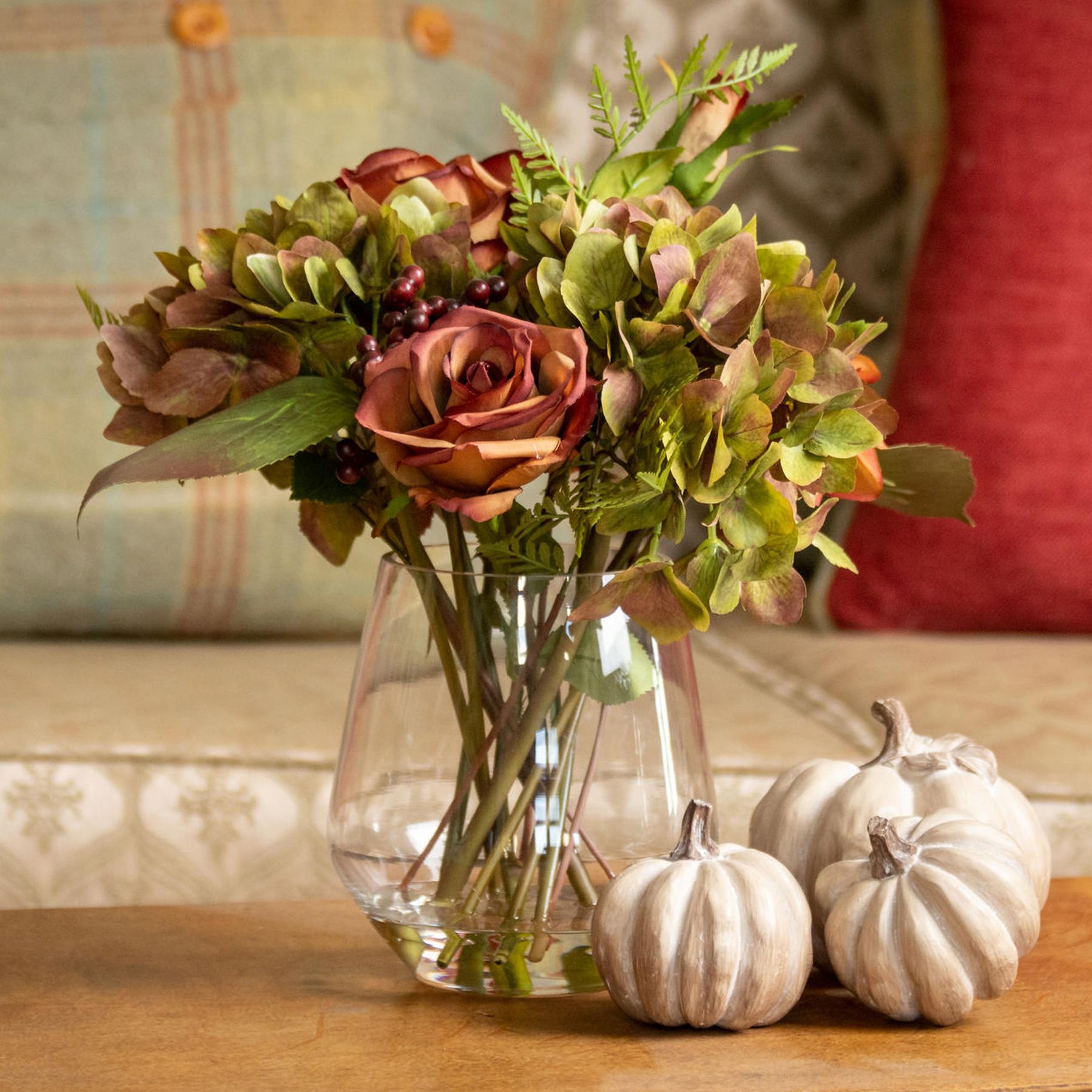 Set Of Three Carved Wood Effect Pumpkins - Image 4