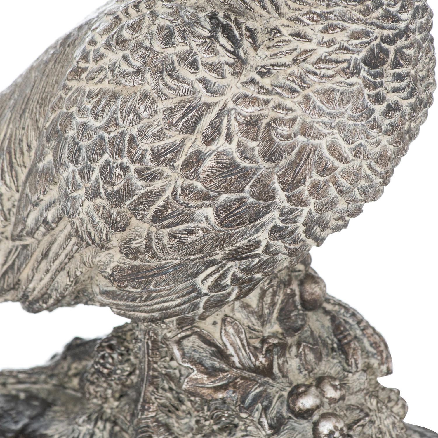 Antique Silver Cock Pheasant Ornament - Image 2