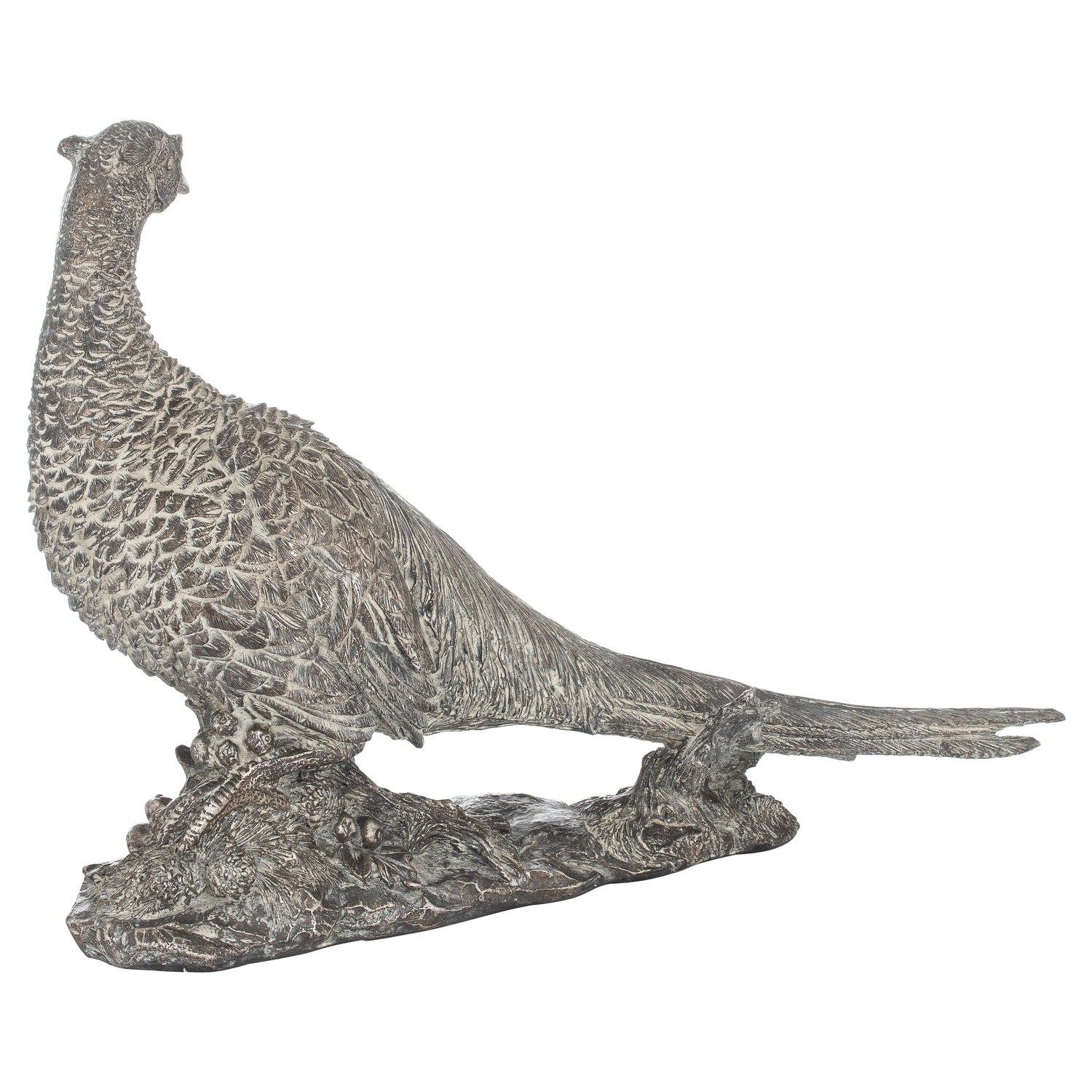 Antique Silver Cock Pheasant Ornament - Image 3