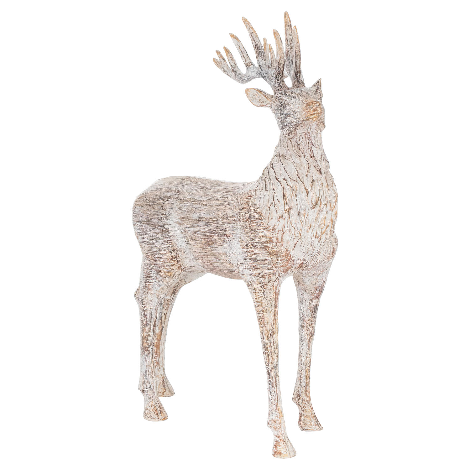 Carved Wood Effect Stag - Image 1