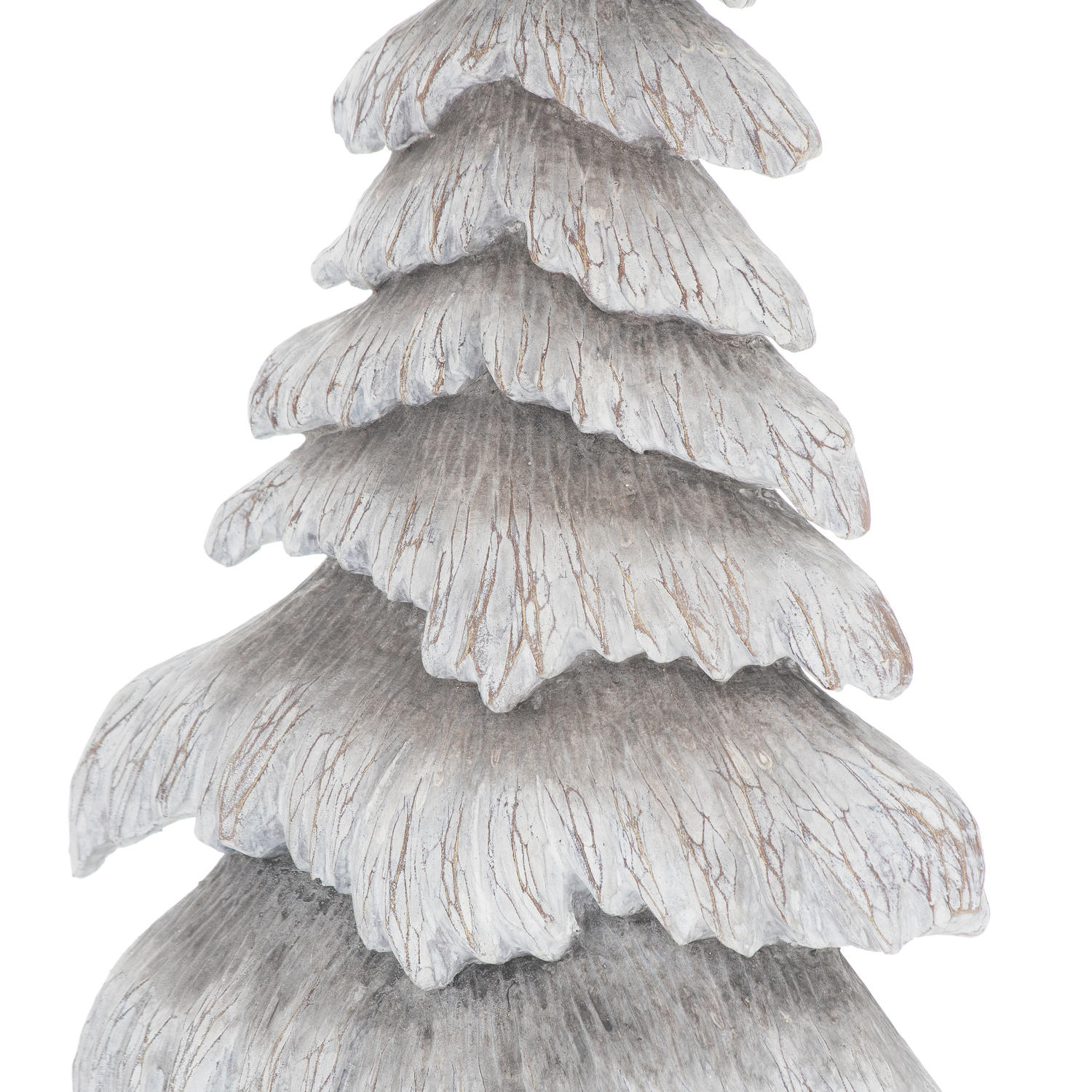 Carved Wood Effect Grey Small Snowy Tree - Image 2