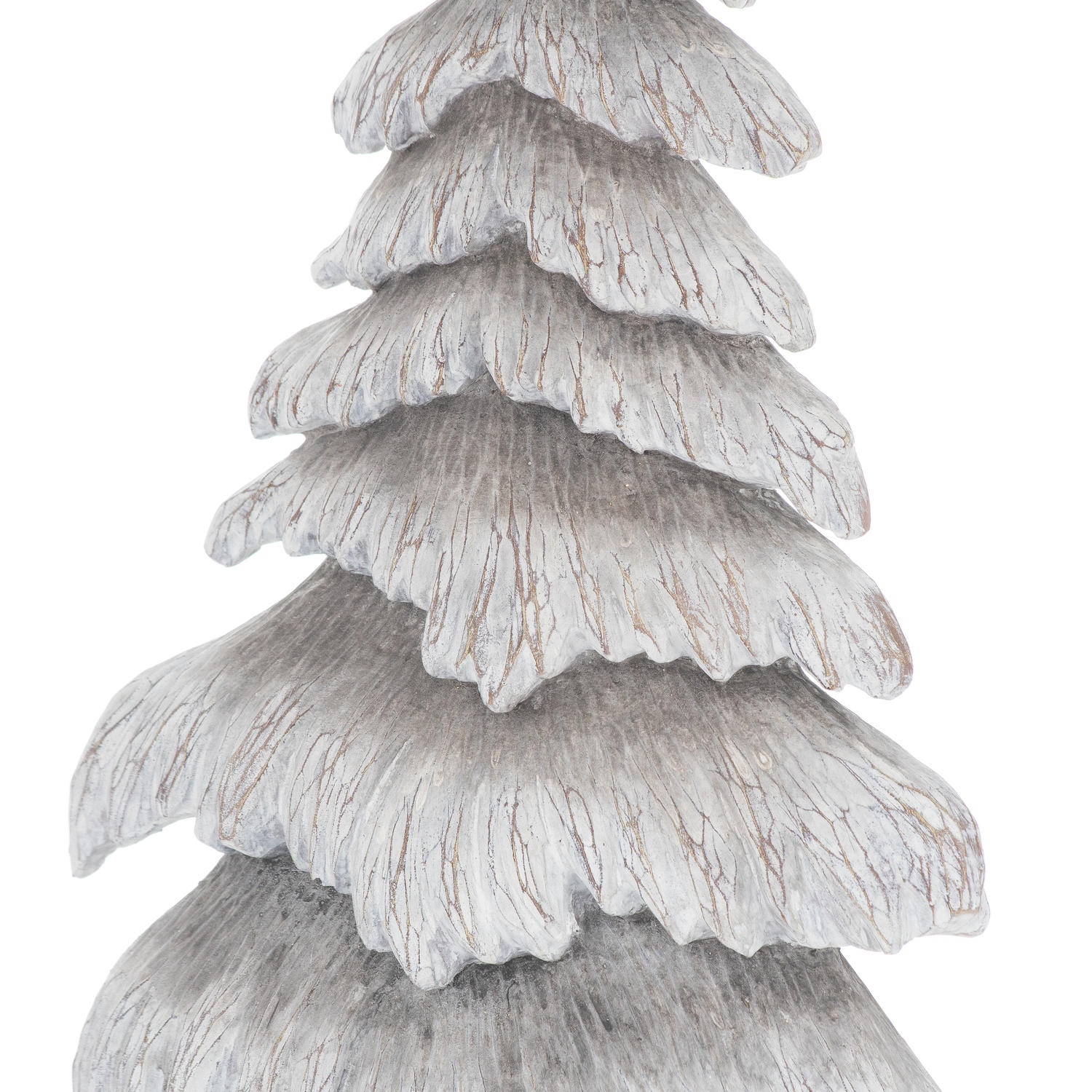 Carved Wood Effect Grey Snowy Tree - Image 2