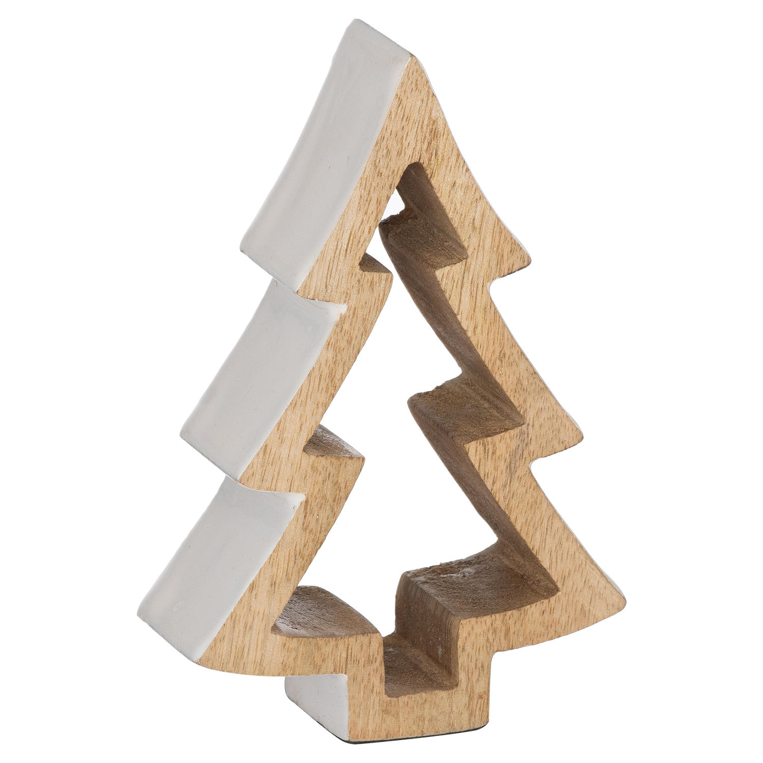 The Noel Collection Snowy Standing Small Wooden Tree - Image 1