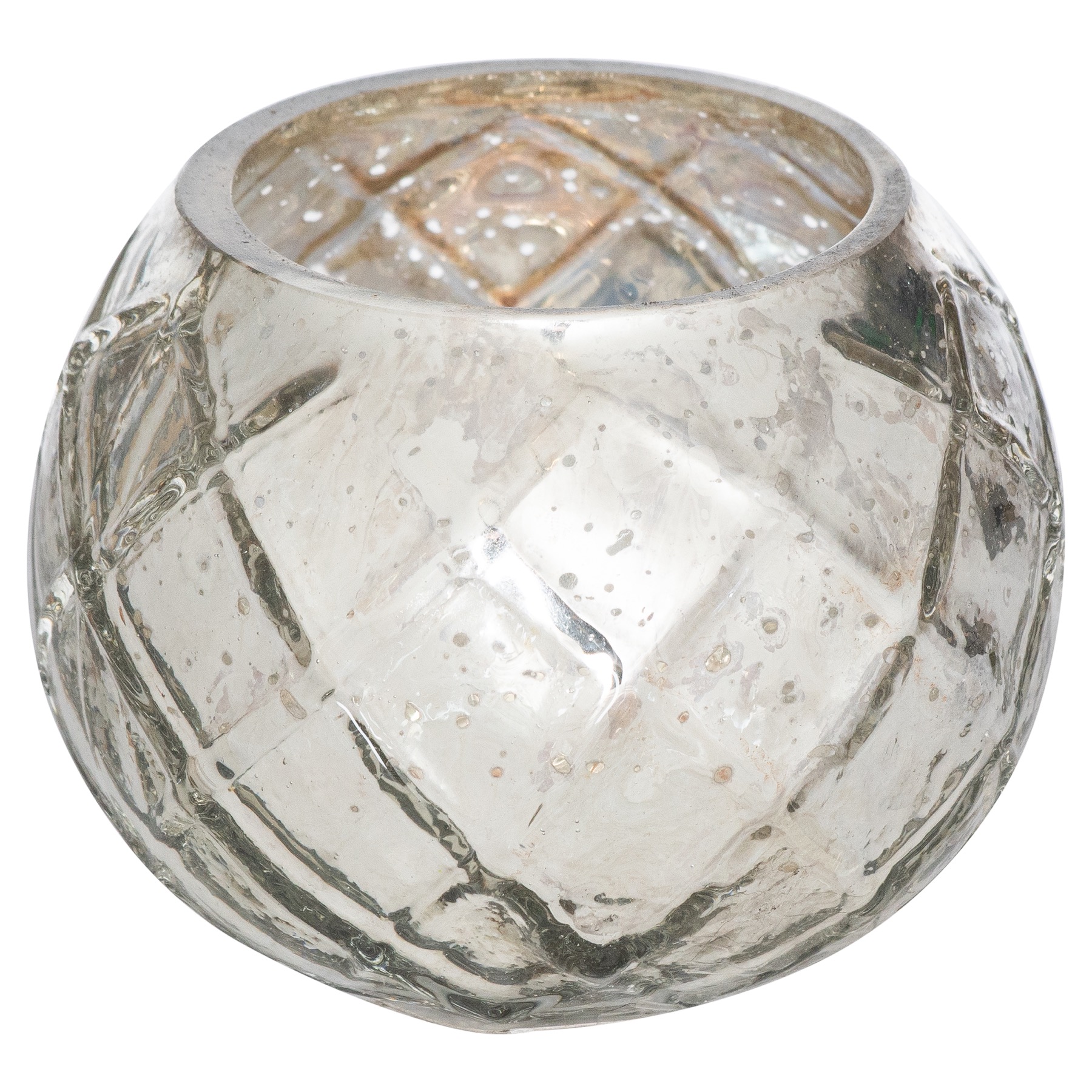 The Noel Collection Silver Small Etched Tealight Holder - Image 1