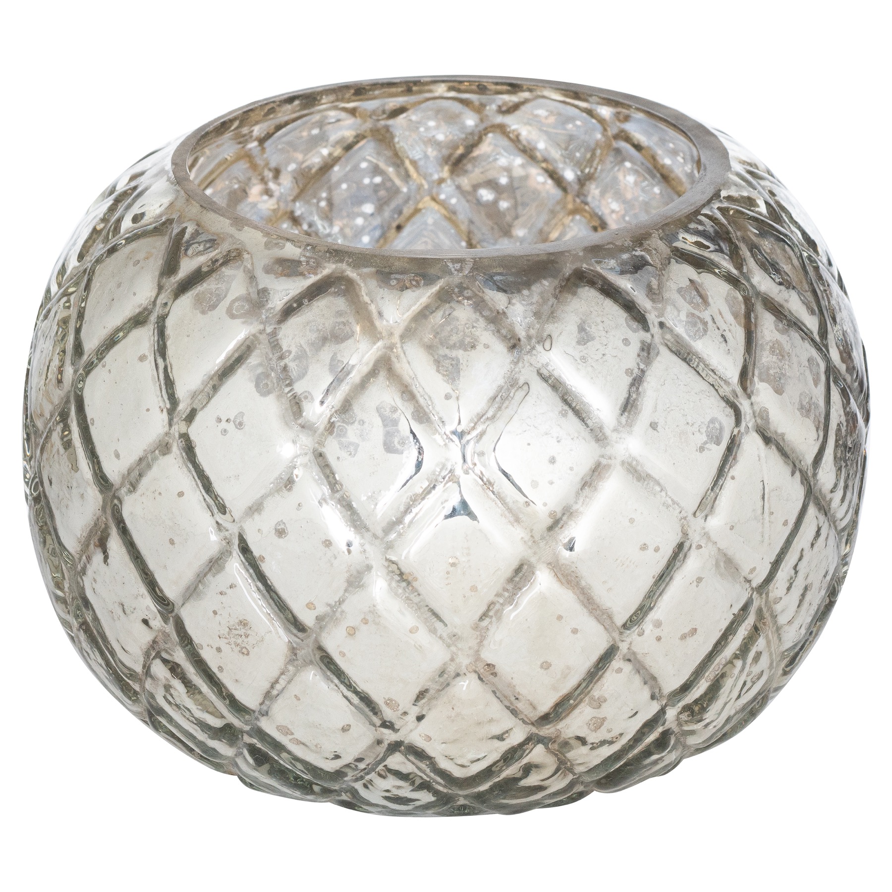 The Noel Collection Large Silver Etched Tealight Holder - Image 1