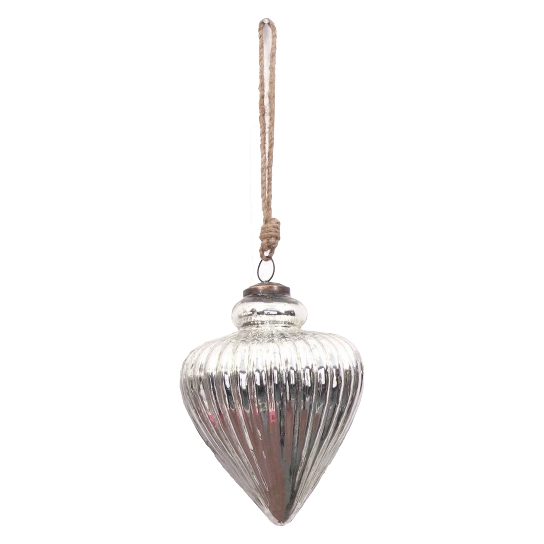 The Noel Collection Antique Silver Vallupe Bauble - Image 1