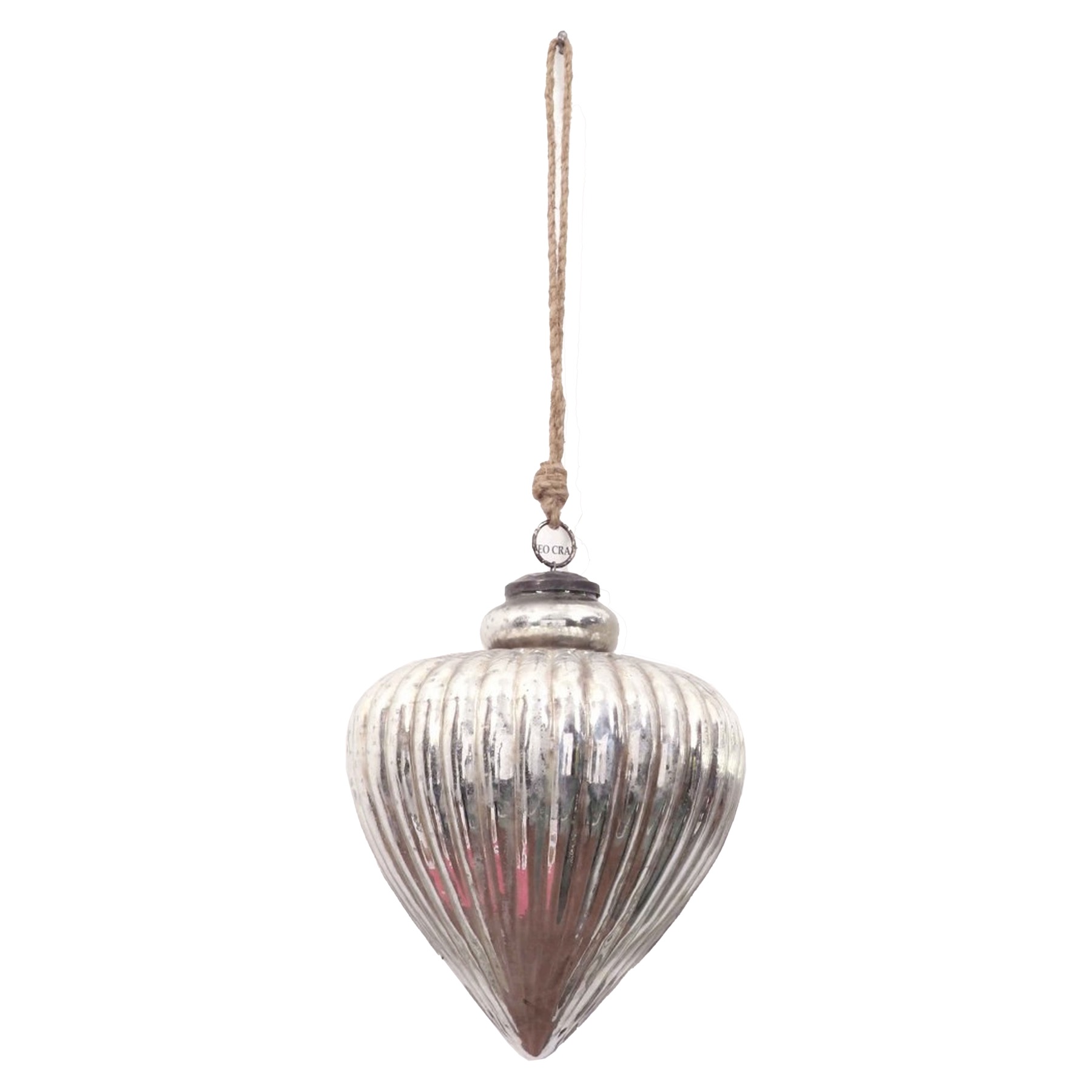 The Noel Collection Antique Silver Large Vallupe Bauble - Image 1