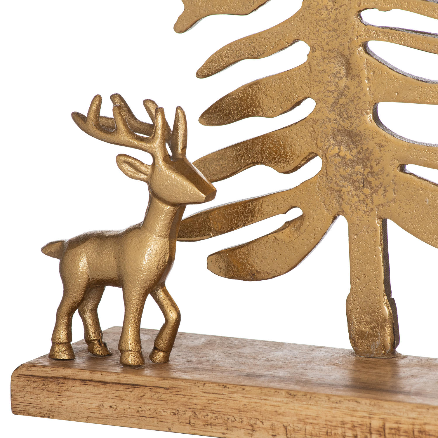 Large Cast Tree And Stag Candle Holder Ornament - Image 2