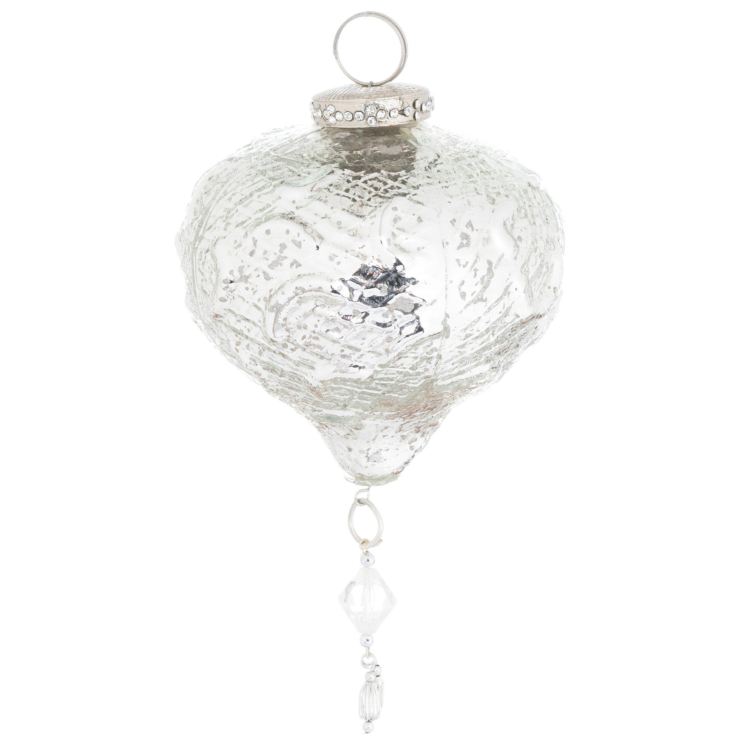 The Noel Collection Textured Jewel Drop Bauble - Image 1