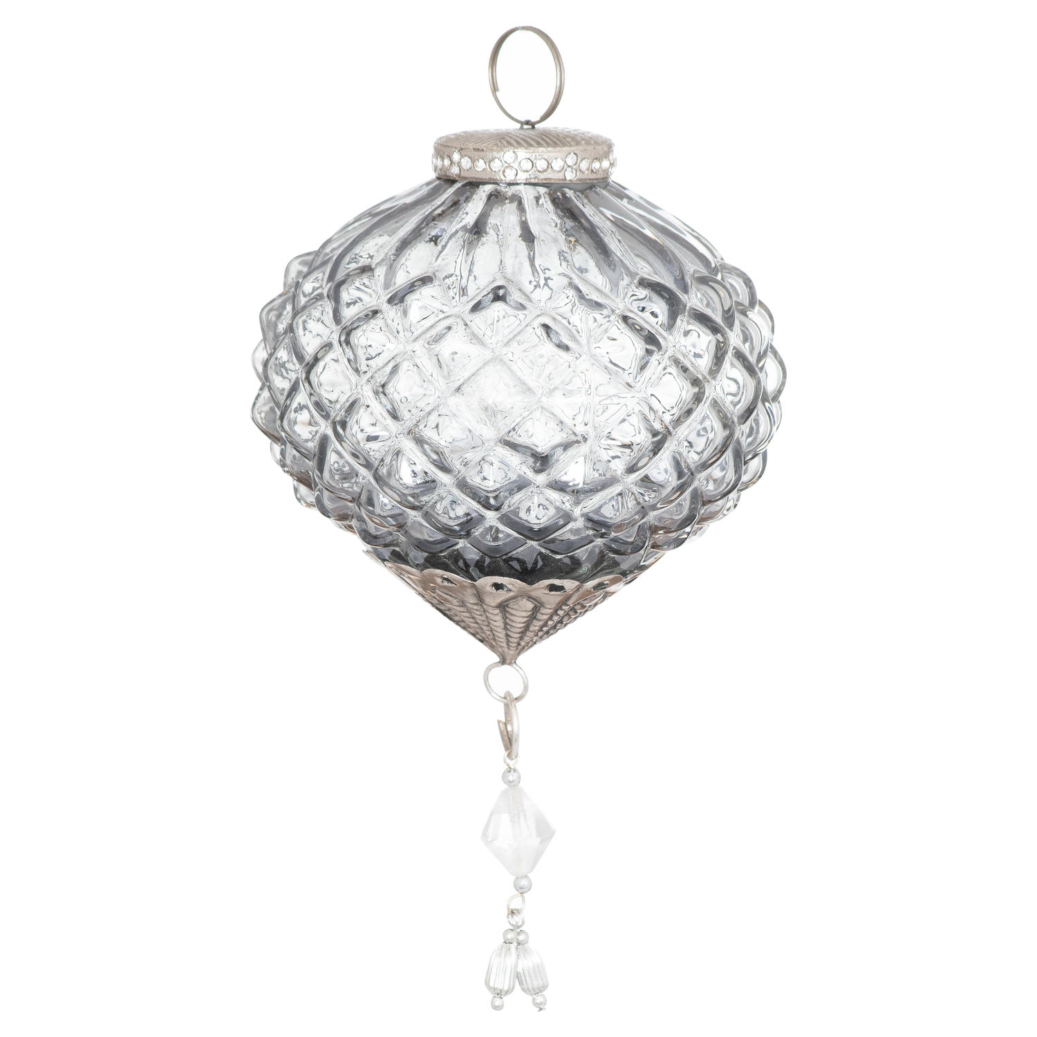 The Noel Collection Smoked Midnight Comb Drop Bauble - Image 1