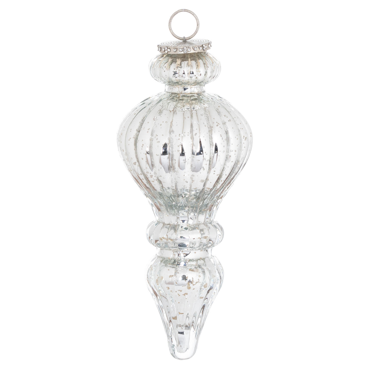 The Noel Collection Large Silver Statement Bauble - Image 1