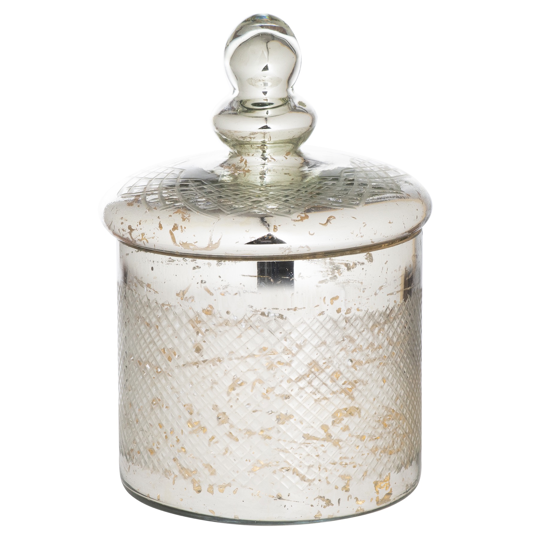 The Lustre Collection Silver Etched Small Trinket Jar - Image 1