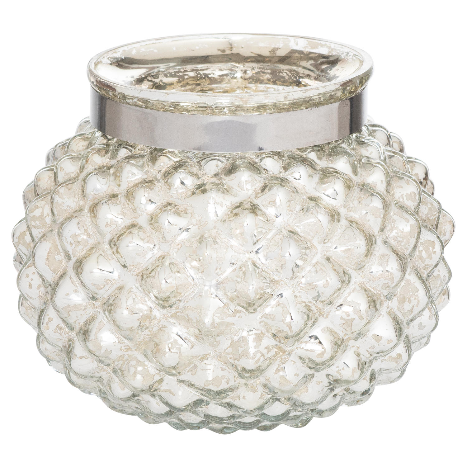 The Lustre Collection Silver Small Combe Candle Holder - Image 1