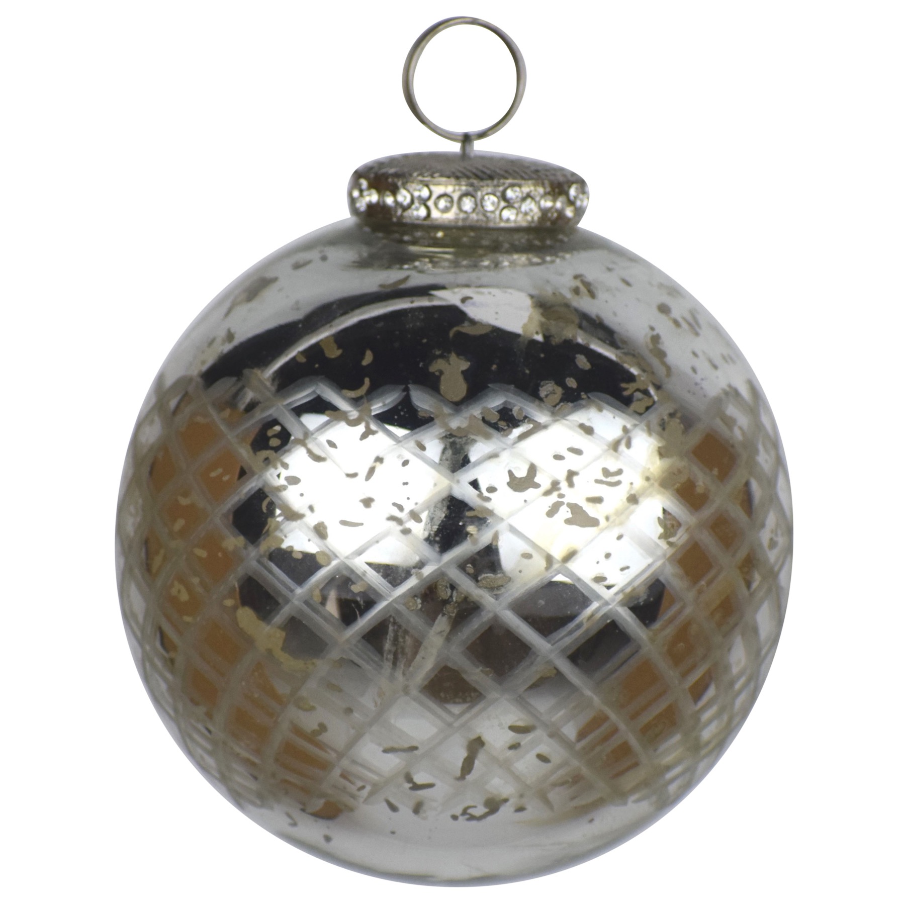 The Lustre Collection Diamond Patterned Medium Bauble - Image 1