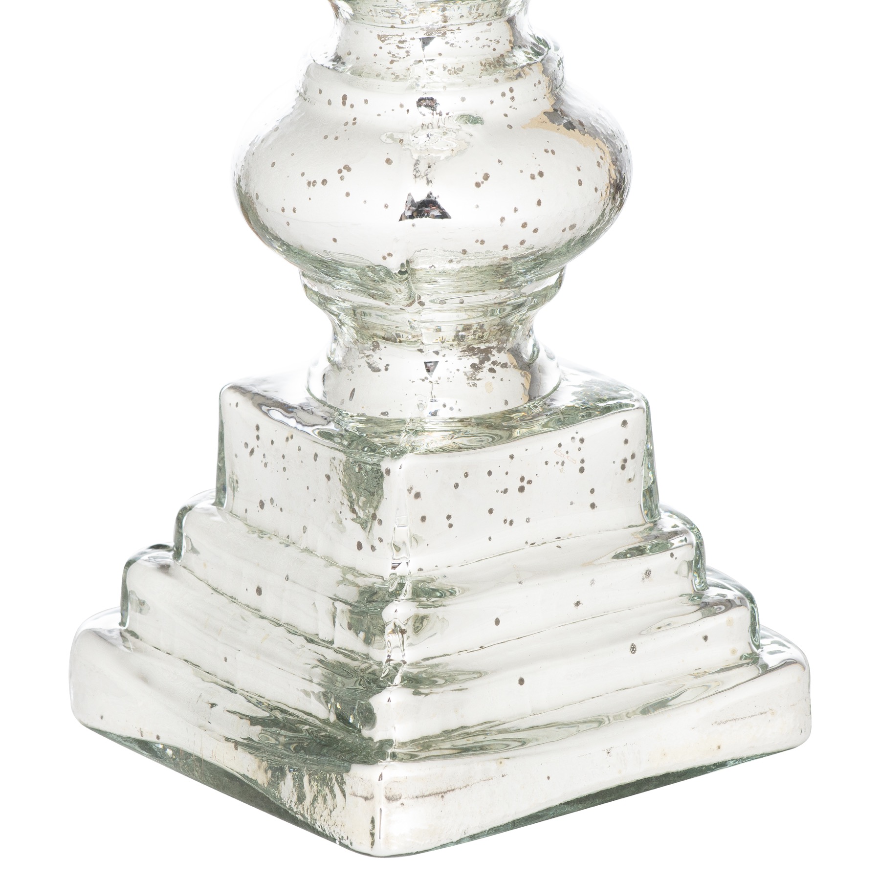 Mercury Effect Glass Top Tall Candle Pillar Holder - Image 2