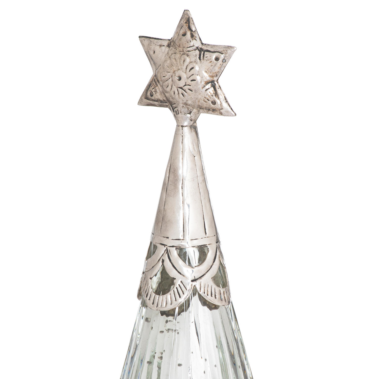 The Noel Collection Star Topped Glass Decorative Medium Tree - Image 2