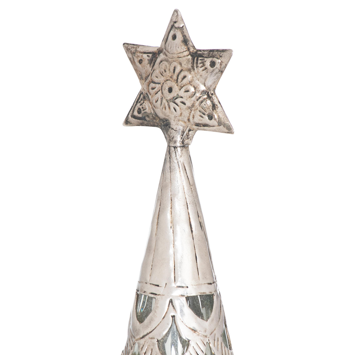 The Noel Collection Star Topped Glass Decorative Large Tree - Image 2