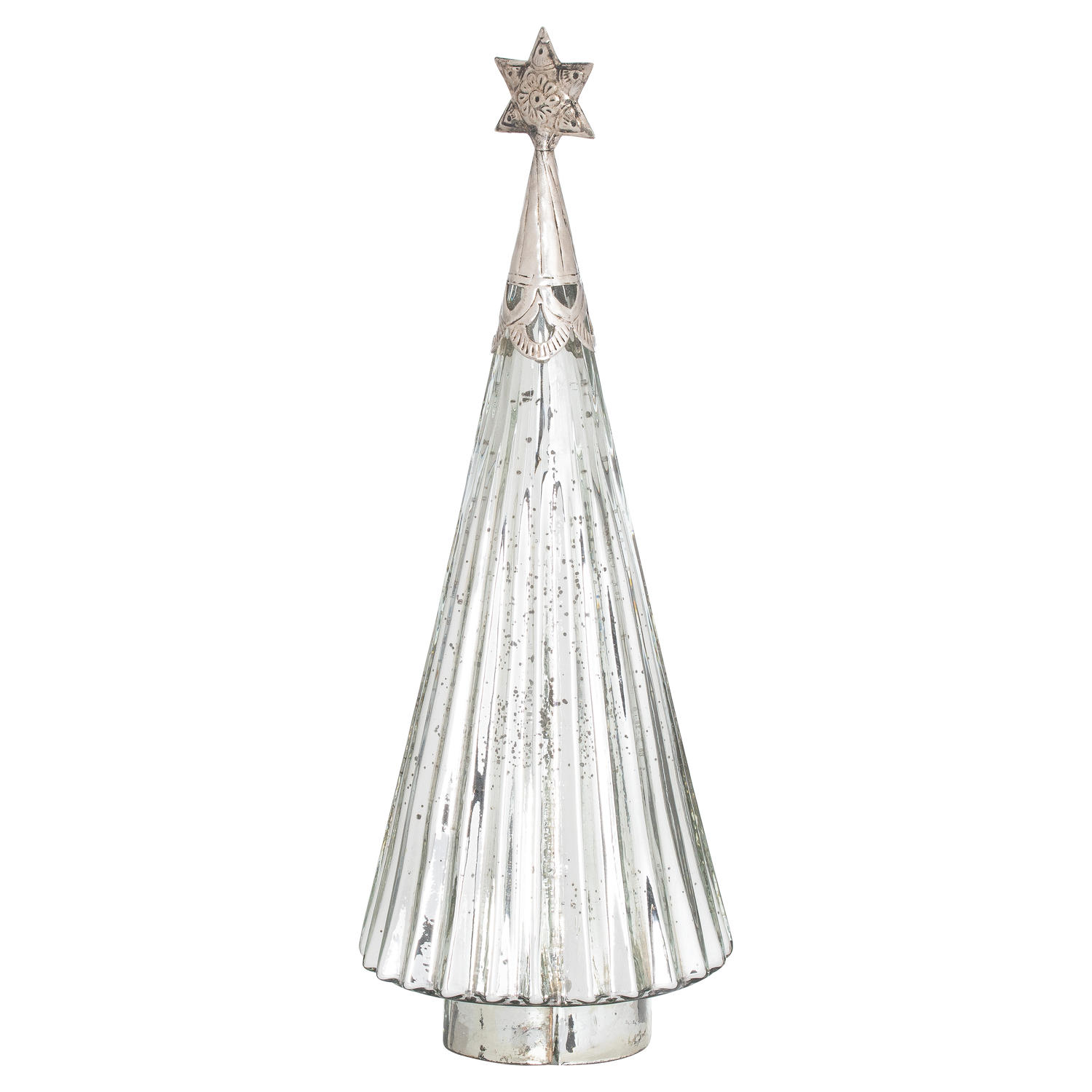 The Noel Collection Star Topped Glass Decorative Large Tree - Image 1