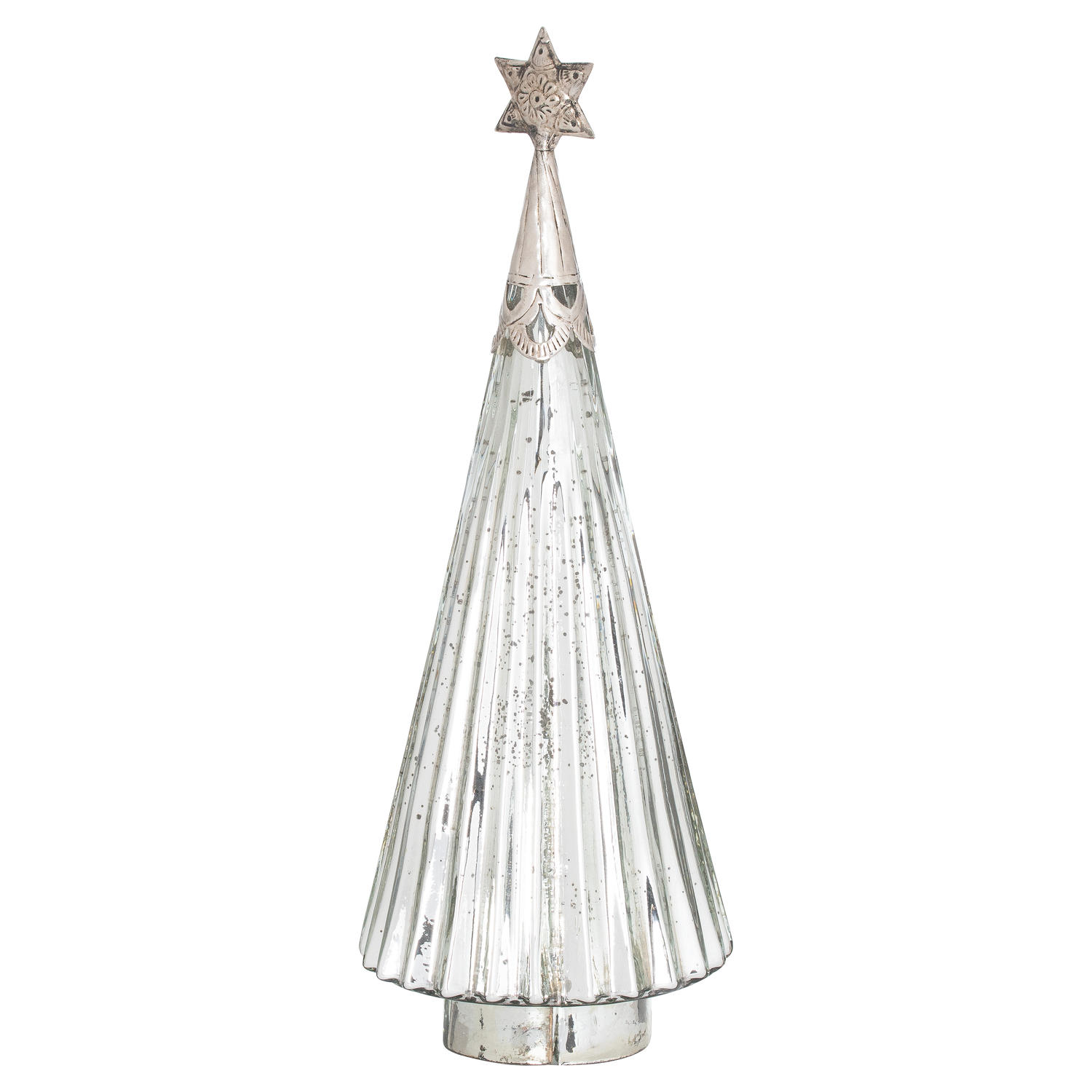 The Noel Collection Star Topped Glass Decorative Large Tree - Image 1
