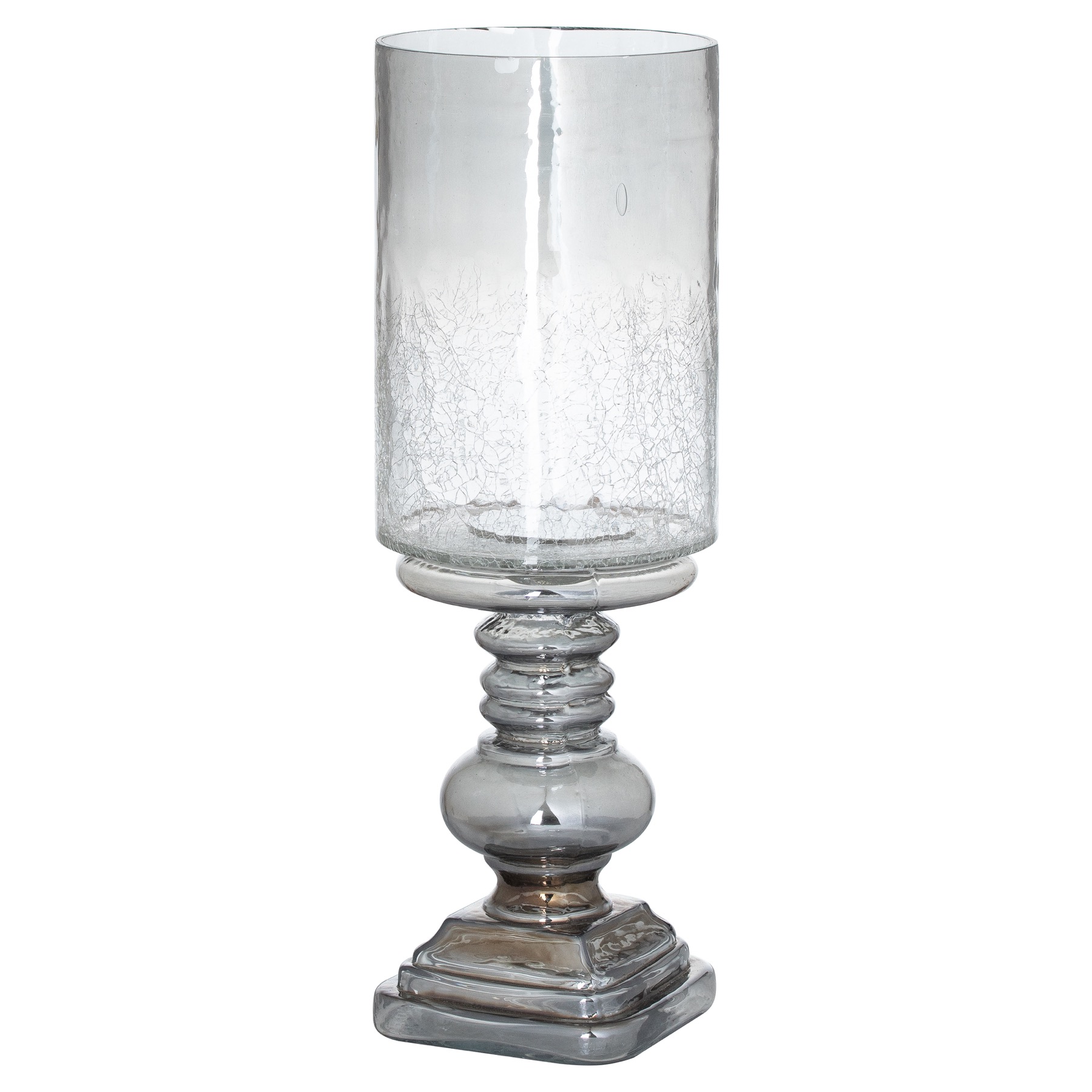 The Noel Collection Smoked Midnight Glass Candle Holder - Image 1