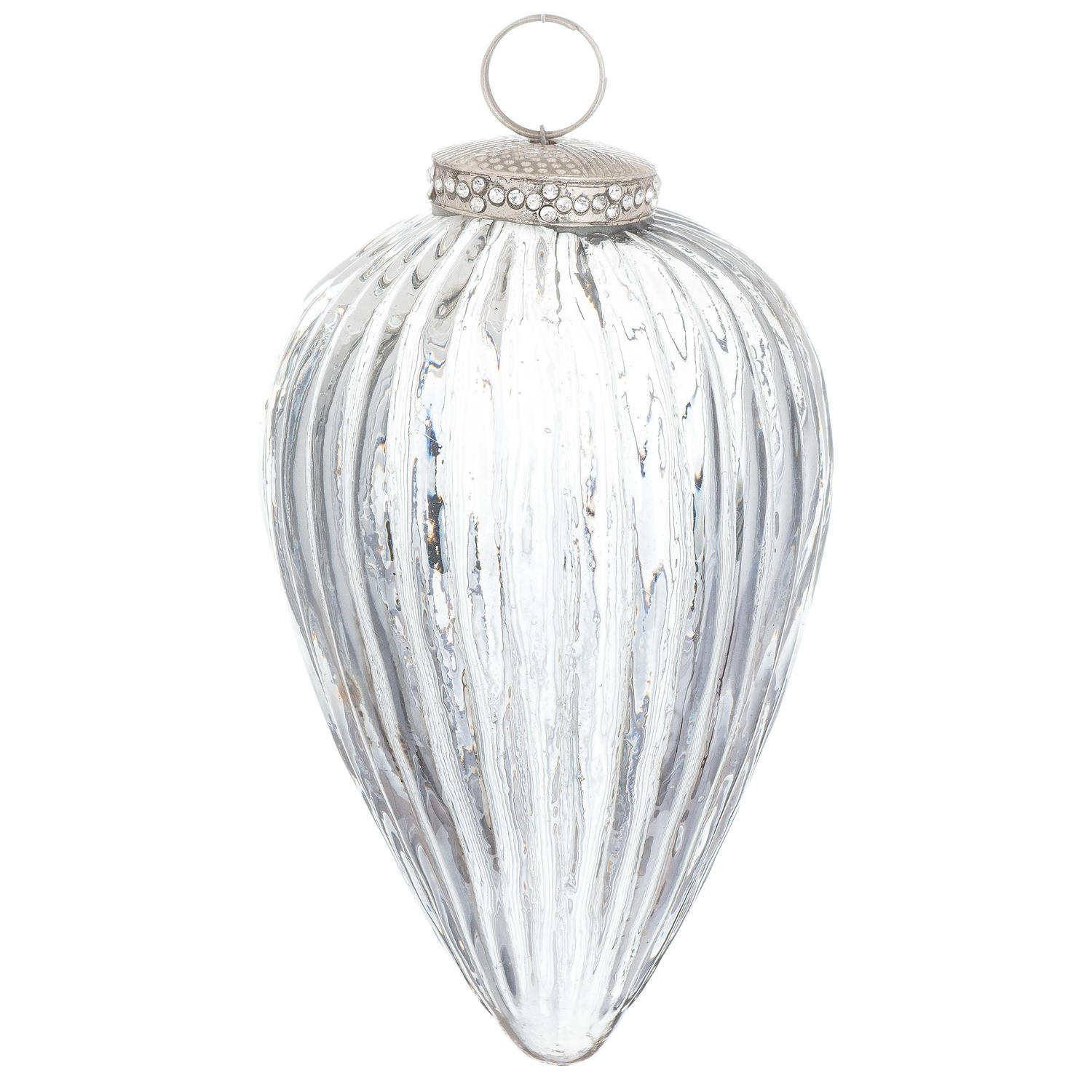 The Noel Collection Smoked Midnight Cone Embellished Bauble - Image 1