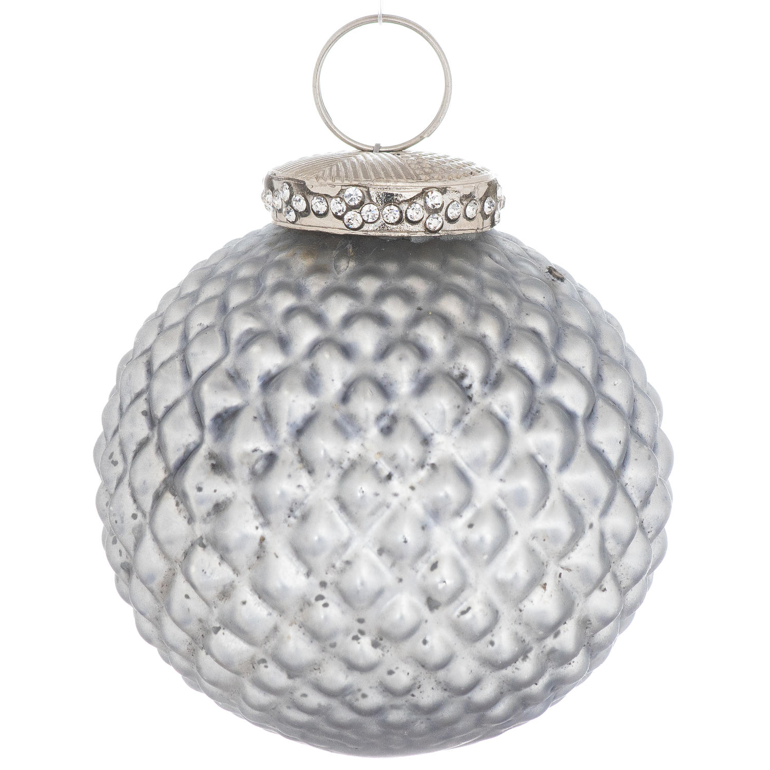 The Noel Collection Mystic Grey Textured Bauble - Image 1